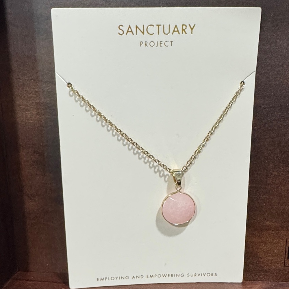 Sanctuary Project Rose Serenity necklace rose quartz stone